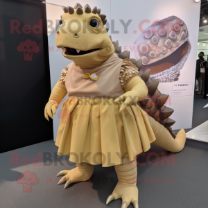 Tan Ankylosaurus maskot...