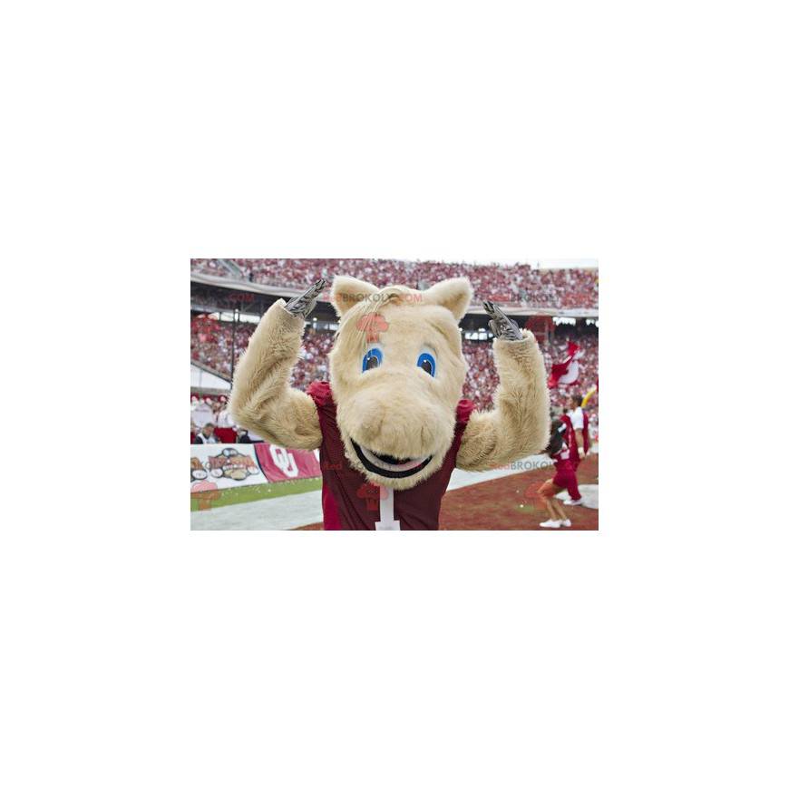 Cream white horse mascot all hairy - Redbrokoly.com Cream white horse mascot all hairy - Redbrokoly.com