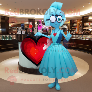 Cyan Heart mascotte kostuum...