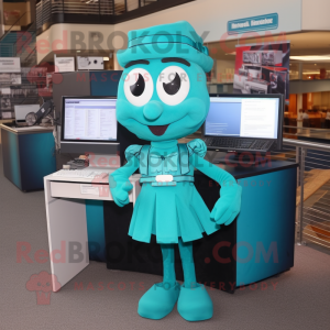 Teal Computer mascotte...