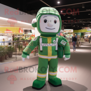 Groene astronaut mascotte...