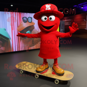 Rød skateboard maskot...