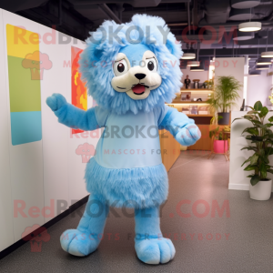 Sky Blue Lion mascotte...