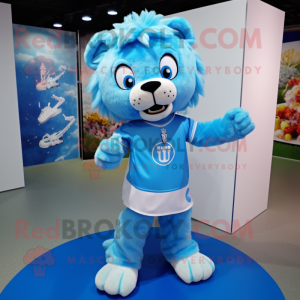 Sky Blue Lion maskot...