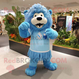 Sky Blue Lion mascotte...