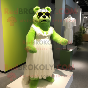 Lime Green Bear maskot...