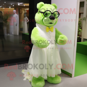 Lime Green Bear maskot...