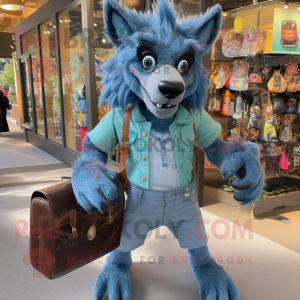 Cyan Werewolf maskot...