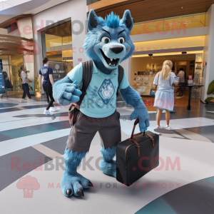 Cyan Werewolf maskot...