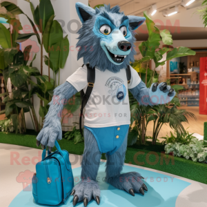 Cyan Werewolf maskot...