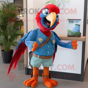 Rust Macaw mascotte kostuum...