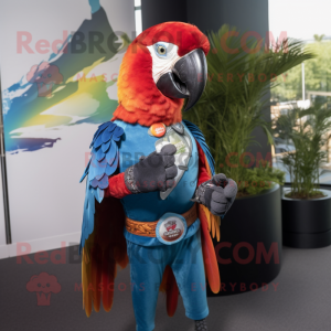 Rust Macaw maskot drakt...