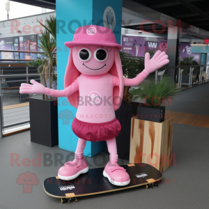 Rosa skateboard maskot...