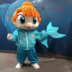 Teal Goldfish mascotte...