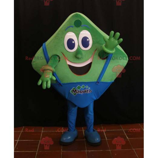 Green and blue square mascot looks fun - Redbrokoly.com