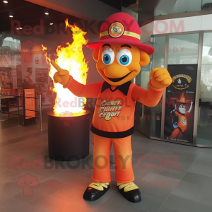 Orange Fire Eater maskot...