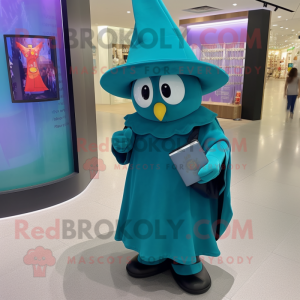 Blågrønn Wizard maskot...