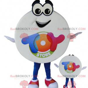 Round snowman mascot with big eyes and a smile - Redbrokoly.com