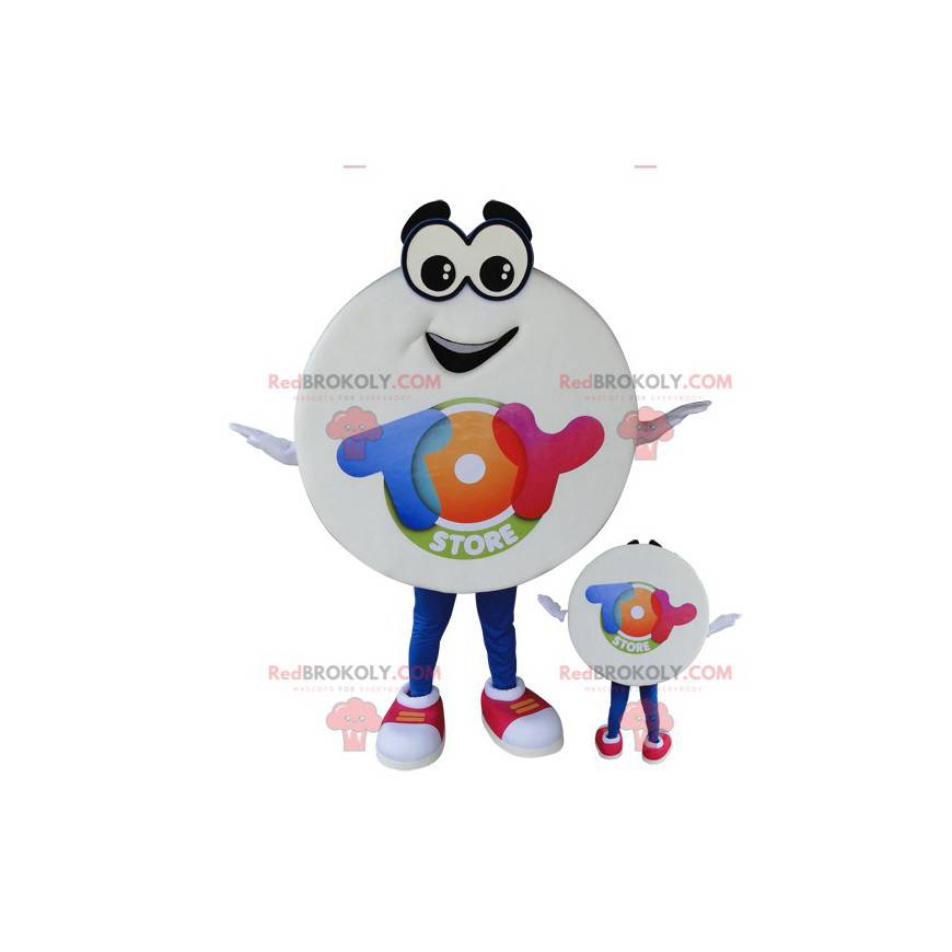 Round snowman mascot with big eyes and a smile - Redbrokoly.com