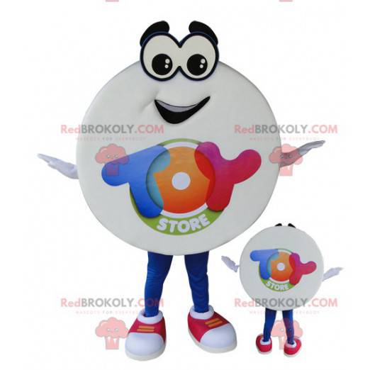 Round snowman mascot with big eyes and a smile - Redbrokoly.com