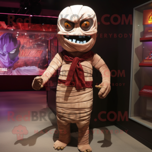 Maroon Mummy maskot kostume...