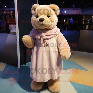 Tan teddybeer mascotte...