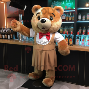 Tan teddybeer mascotte...