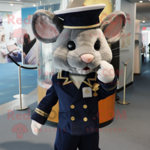 Navy Mouse mascot costume character dressed with a Suit and Keychains