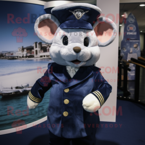 Navy Mouse mascot costume character dressed with a Suit and Keychains