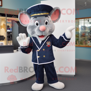 Navy Mouse maskot drakt...