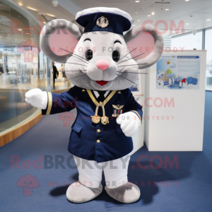 Navy Mouse mascot costume character dressed with a Suit and Keychains