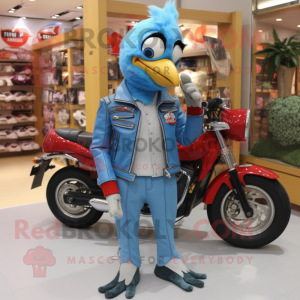 Sky Blue hackspett maskot...