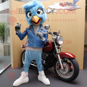 Sky Blue hackspett maskot...