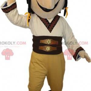 Homem mascote vestido com roupa tradicional do deserto -