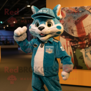 Teal Bobcat mascotte...