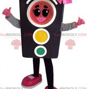 Traffic light mascot with a bow tie - Redbrokoly.com