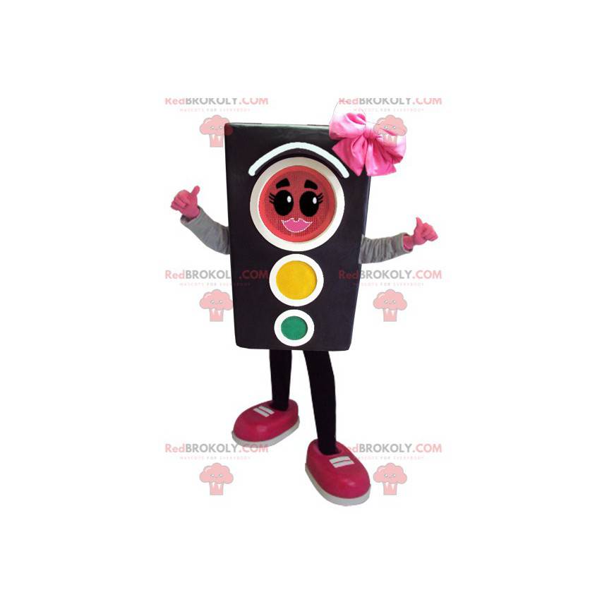 Traffic light mascot with a bow tie - Redbrokoly.com