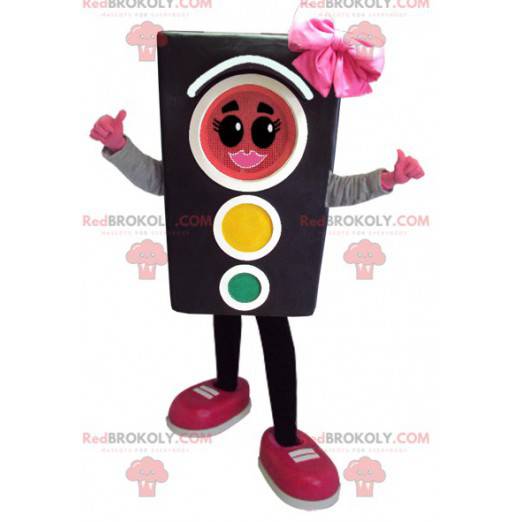 Traffic light mascot with a bow tie - Redbrokoly.com