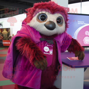 Magenta luiaard mascotte...