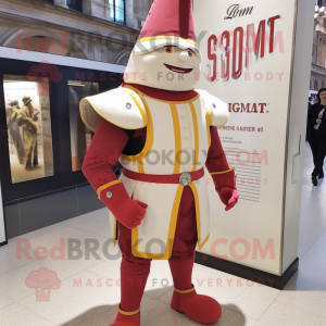 Crème mascotte kostuum van...