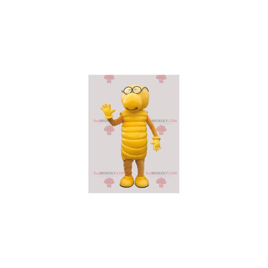 Mascote da lagarta amarela. Mascote da criatura amarela. -