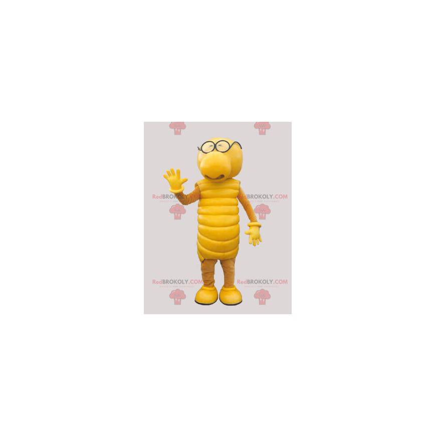 Mascotte gele rups. Geel schepsel mascotte. - Redbrokoly.com