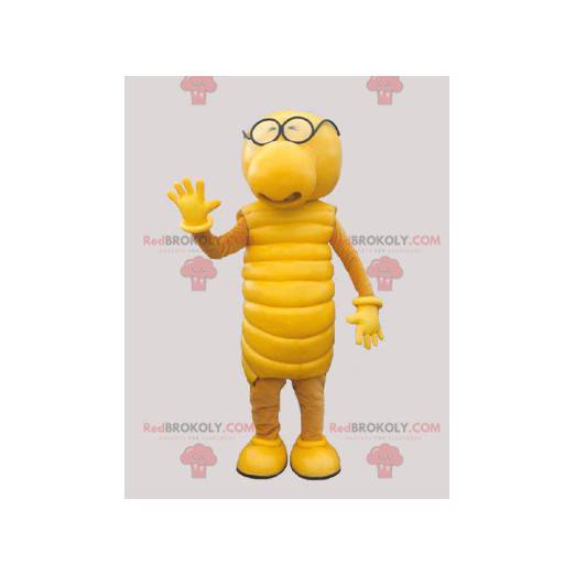 Yellow caterpillar mascot. Yellow creature mascot. -