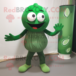 Forest Green Juggle mascot costume character dressed with a Tank Top and Scarf clips