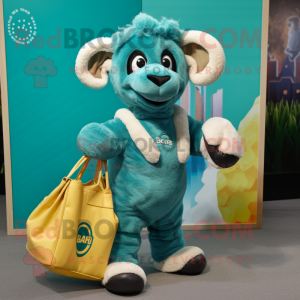 Teal Ram mascotte kostuum...