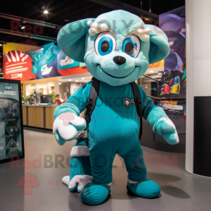 Teal Ram maskot kostume...