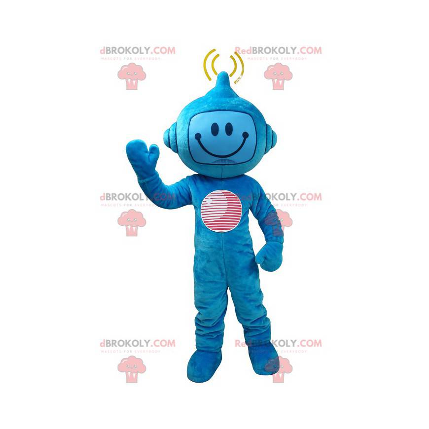 Blue futuristic character mascot. Robot mascot - Redbrokoly.com