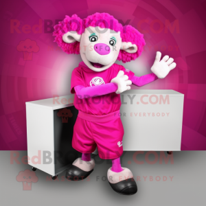 Magenta Ram maskot kostume...