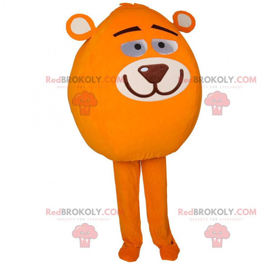 Round snowman mascot with a teddy bear head - Redbrokoly.com