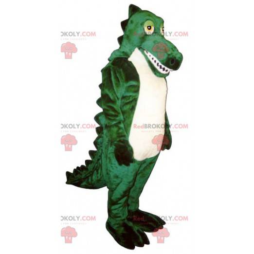 Zielony i biały krokodyl maskotka - Redbrokoly.com